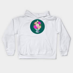 Minhwa: Peony Bouquet F Type (Korean traditional/folk art) Kids Hoodie